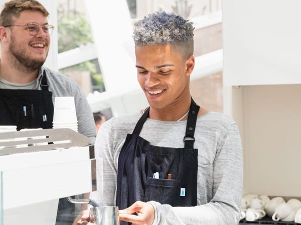 Barista at Blue Bottle Coffee in Newport Beach, California